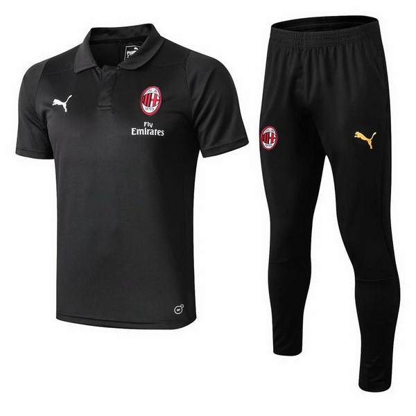 Polo Conjunto Completo AC Milan 2018-19 Negro